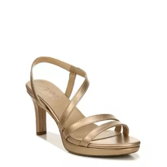 Naturalizer Brenta Bronze Pearl Metallic Heeled Sandals - Picture 1 of 5